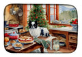 Japanese Chin Christmas Cookies Dish Drying Mat Absorbent Dish Drying Mat Pad for Kitchen Counter Dish Drainer Mat for Countertop, 14 x 21", Multicolor