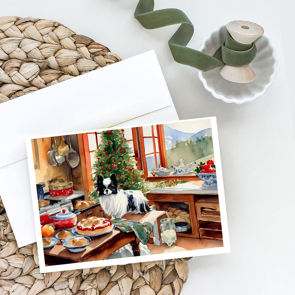 Japanese Chin Christmas Cookies Greeting Cards Pack of 8 Blank Cards with Envelopes Whimsical A7 Size 5x7
