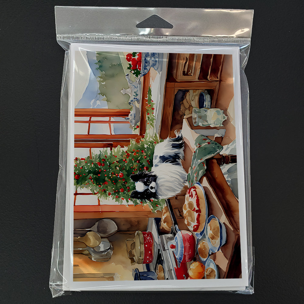 Japanese Chin Christmas Cookies Greeting Cards Pack of 8 Blank Cards with Envelopes Whimsical A7 Size 5x7