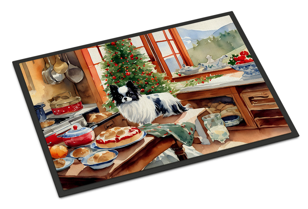 Japanese Chin Christmas Cookies Doormat Indoor Outdoor 18H X 27W Front Door Mat Rugs for Entryway, Non Slip Washable