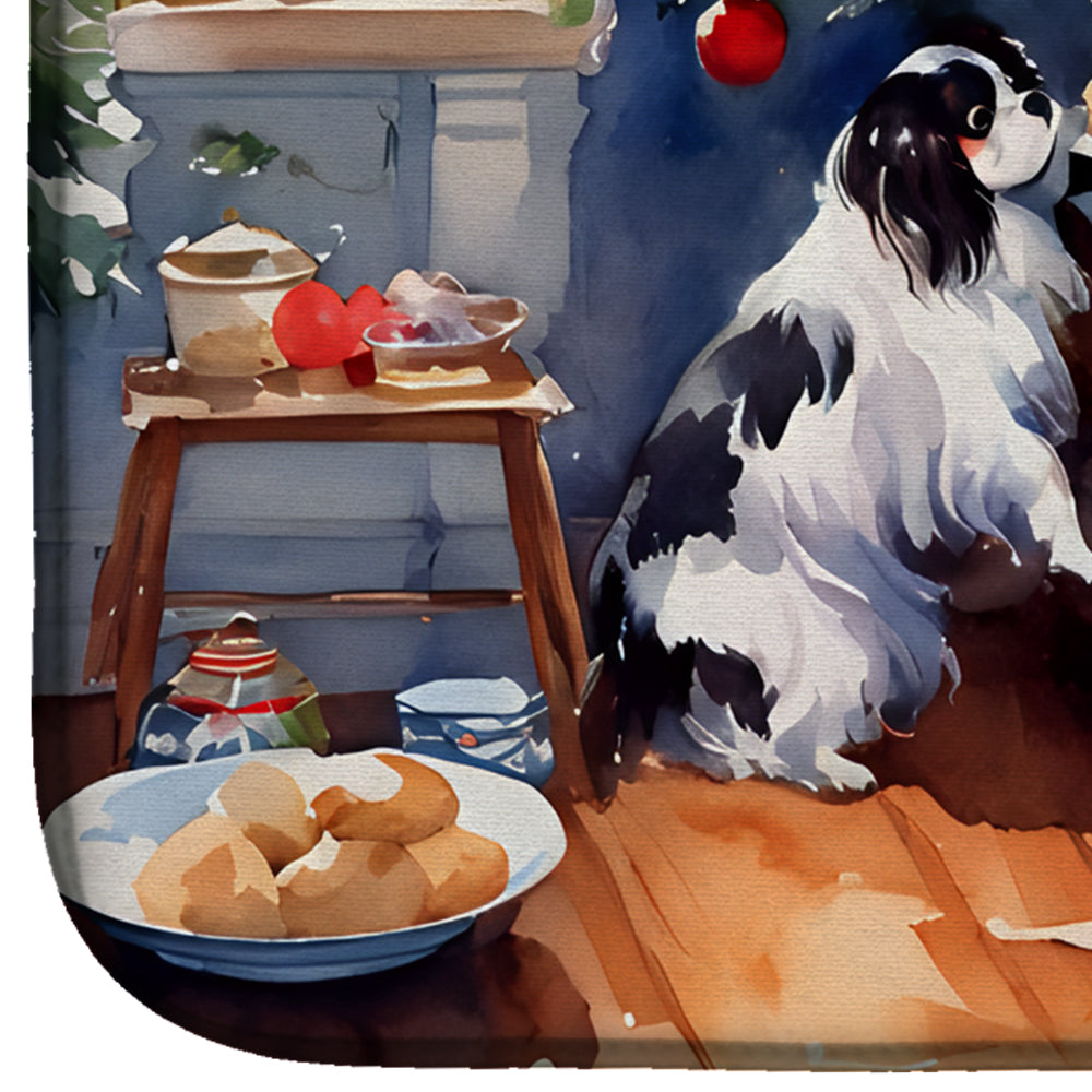 Japanese Chin Christmas Cookies Dish Drying Mat Absorbent Dish Drying Mat Pad for Kitchen Counter Dish Drainer Mat for Countertop, 14 x 21", Multicolor