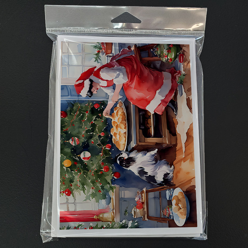 Japanese Chin Christmas Cookies Greeting Cards Pack of 8 Blank Cards with Envelopes Whimsical A7 Size 5x7
