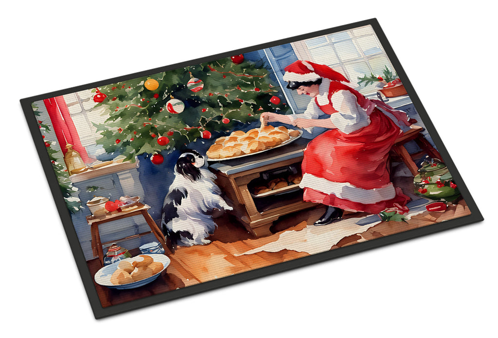 Japanese Chin Christmas Cookies Doormat Indoor Outdoor 24H X 36W Front Door Mat Rugs for Entryway, Non Slip Washable Low Pile,