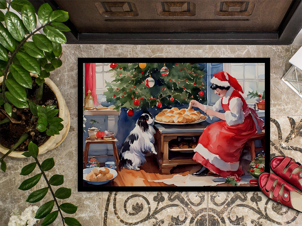 Japanese Chin Christmas Cookies Doormat Indoor Outdoor 24H X 36W Front Door Mat Rugs for Entryway, Non Slip Washable Low Pile,