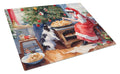 Japanese Chin Christmas Cookies Cutting Board Tempered Glass Kitchen Cutting Surface, Heat Resistant Chopping, Non-Slip Feet, Food Prep & Serving