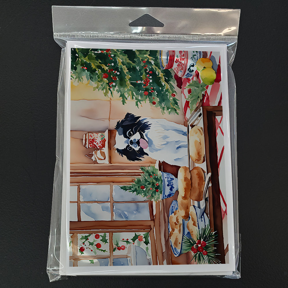 Japanese Chin Christmas Cookies Greeting Cards Pack of 8 Blank Cards with Envelopes Whimsical A7 Size 5x7
