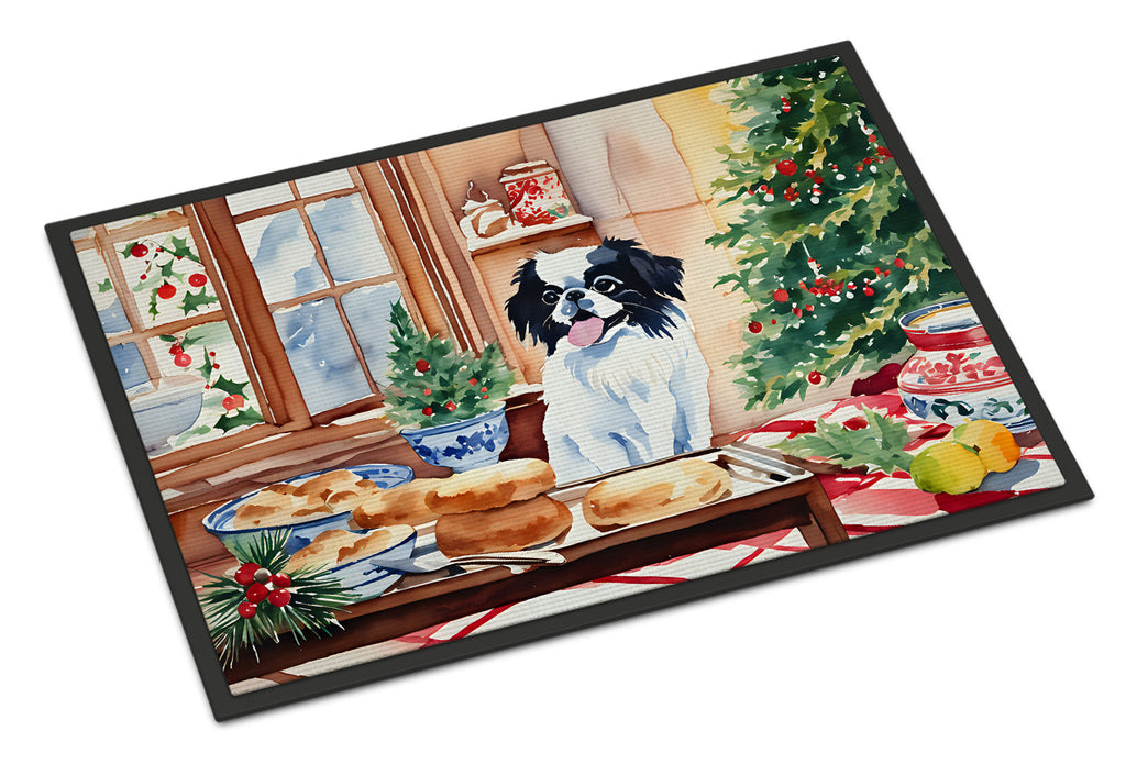 Japanese Chin Christmas Cookies Doormat Indoor Outdoor 24H X 36W Front Door Mat Rugs for Entryway, Non Slip Washable Low Pile,