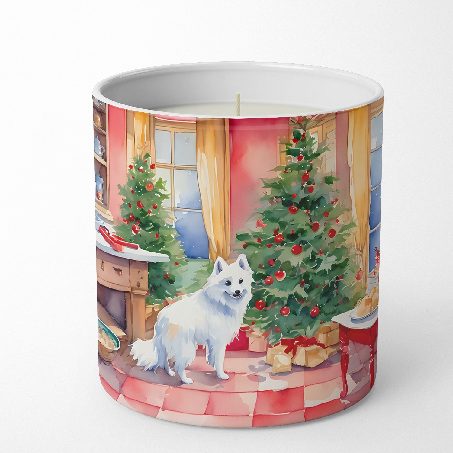 Japanese Spitz Christmas Cookies Decorative Soy Candle Nature Soy Wax Essential Oil Home Decor Ideal for Bedroom Kitchen Bath Office Gift, 10 oz