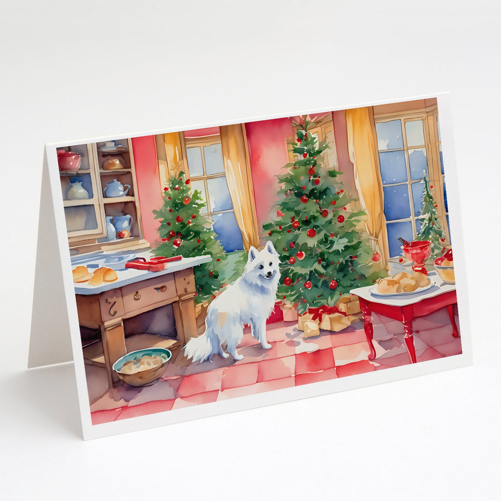 Japanese Spitz Christmas Cookies Greeting Cards Pack of 8 Blank Cards with Envelopes Whimsical A7 Size 5x7