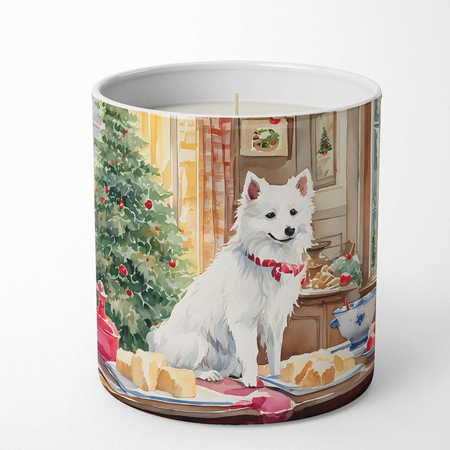 Japanese Spitz Christmas Cookies Decorative Soy Candle Nature Soy Wax Essential Oil Home Decor Ideal for Bedroom Kitchen Bath Office Gift, 10 oz