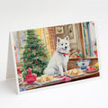 Japanese Spitz Christmas Cookies Greeting Cards Pack of 8 Blank Cards with Envelopes Whimsical A7 Size 5x7