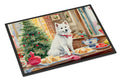Japanese Spitz Christmas Cookies Doormat Indoor Outdoor 18H X 27W Front Door Mat Rugs for Entryway, Non Slip Washable