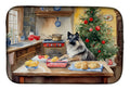 Keeshond Christmas Cookies Dish Drying Mat Absorbent Dish Drying Mat Pad for Kitchen Counter Dish Drainer Mat for Countertop, 14 x 21", Multicolor