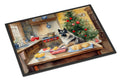 Keeshond Christmas Cookies Doormat Indoor Outdoor 18H X 27W Front Door Mat Rugs for Entryway, Non Slip Washable