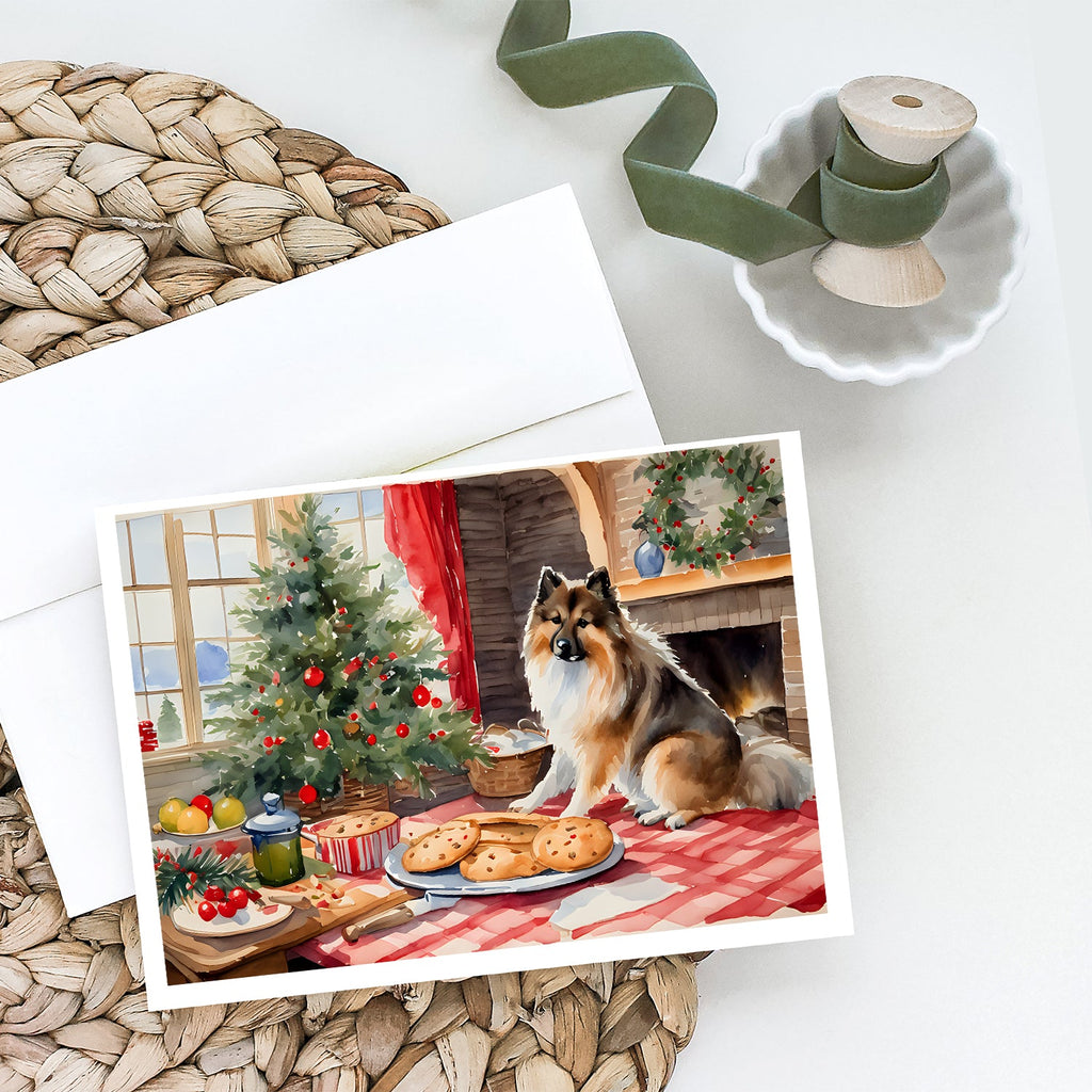 Keeshond Christmas Cookies Greeting Cards Pack of 8 Blank Cards with Envelopes Whimsical A7 Size 5x7