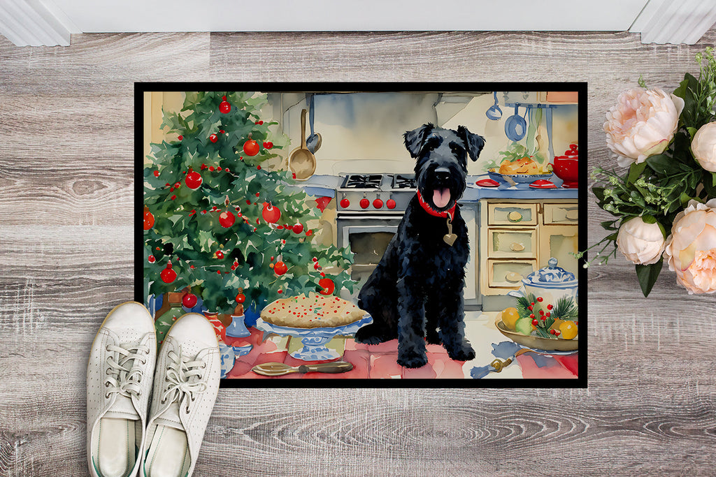 Kerry Blue Terrier Christmas Cookies Doormat Indoor Outdoor 24H X 36W Front Door Mat Rugs for Entryway, Non Slip Washable Low Pile,
