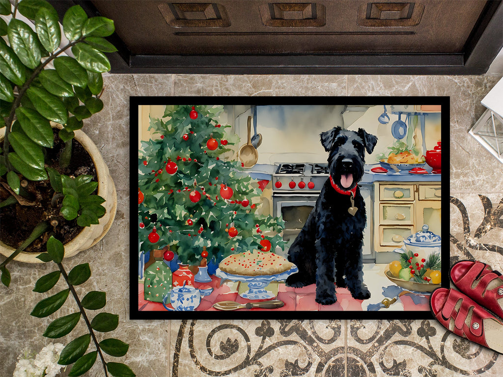 Kerry Blue Terrier Christmas Cookies Doormat Indoor Outdoor 24H X 36W Front Door Mat Rugs for Entryway, Non Slip Washable Low Pile,
