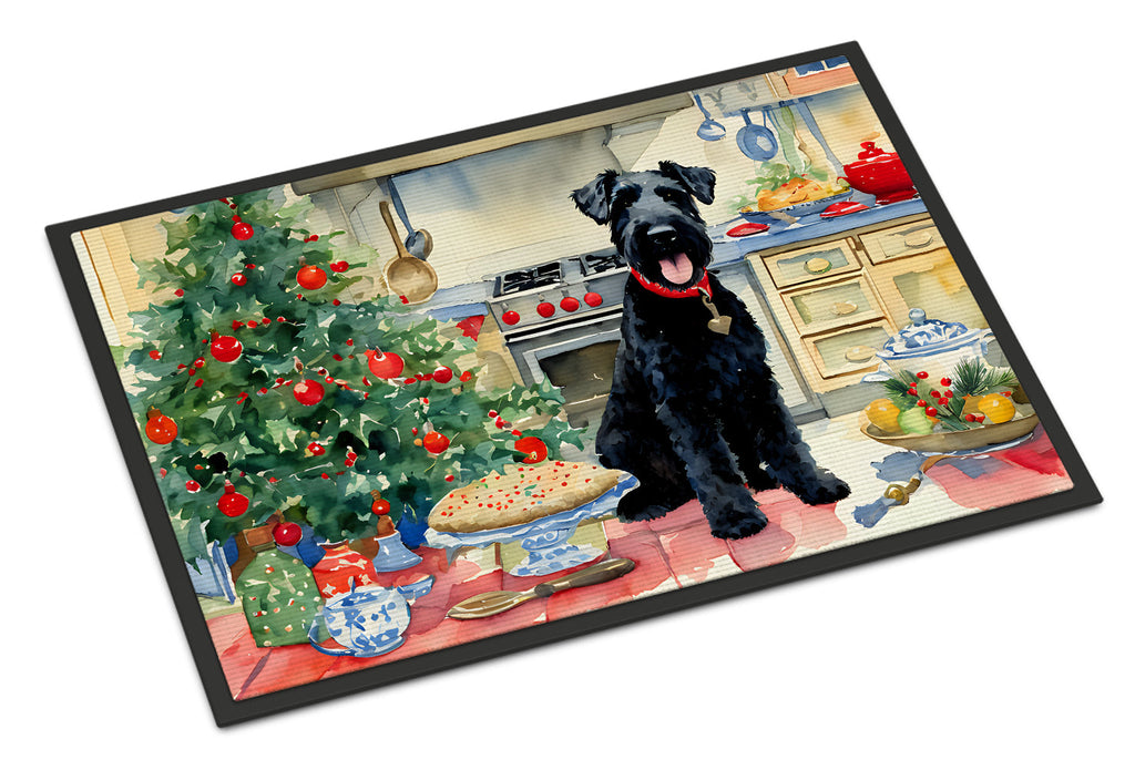 Kerry Blue Terrier Christmas Cookies Doormat Indoor Outdoor 18H X 27W Front Door Mat Rugs for Entryway, Non Slip Washable