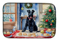 Kerry Blue Terrier Christmas Cookies Dish Drying Mat Absorbent Dish Drying Mat Pad for Kitchen Counter Dish Drainer Mat for Countertop, 14 x 21", Multicolor