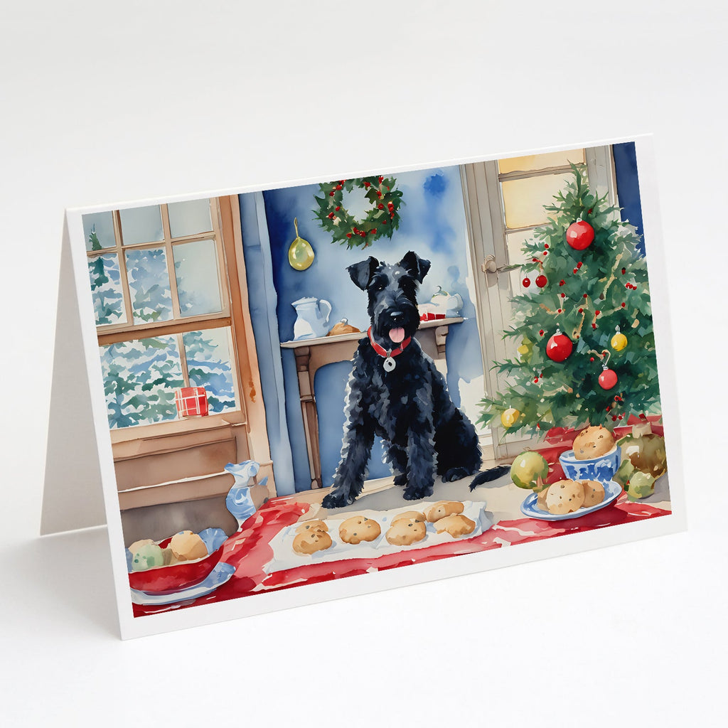 Kerry Blue Terrier Christmas Cookies Greeting Cards Pack of 8 Blank Cards with Envelopes Whimsical A7 Size 5x7