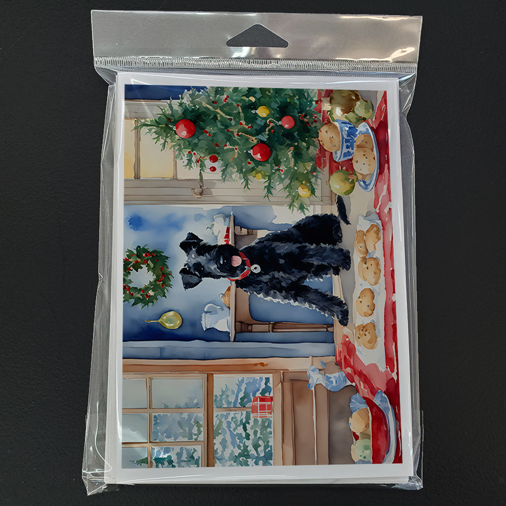 Kerry Blue Terrier Christmas Cookies Greeting Cards Pack of 8 Blank Cards with Envelopes Whimsical A7 Size 5x7