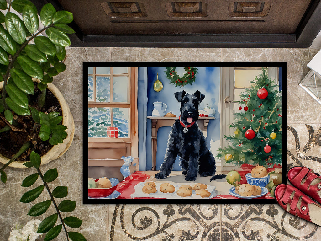 Kerry Blue Terrier Christmas Cookies Doormat Indoor Outdoor 24H X 36W Front Door Mat Rugs for Entryway, Non Slip Washable Low Pile,