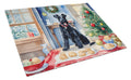 Kerry Blue Terrier Christmas Cookies Cutting Board Tempered Glass Kitchen Cutting Surface, Heat Resistant Chopping, Non-Slip Feet, Food Prep & Serving