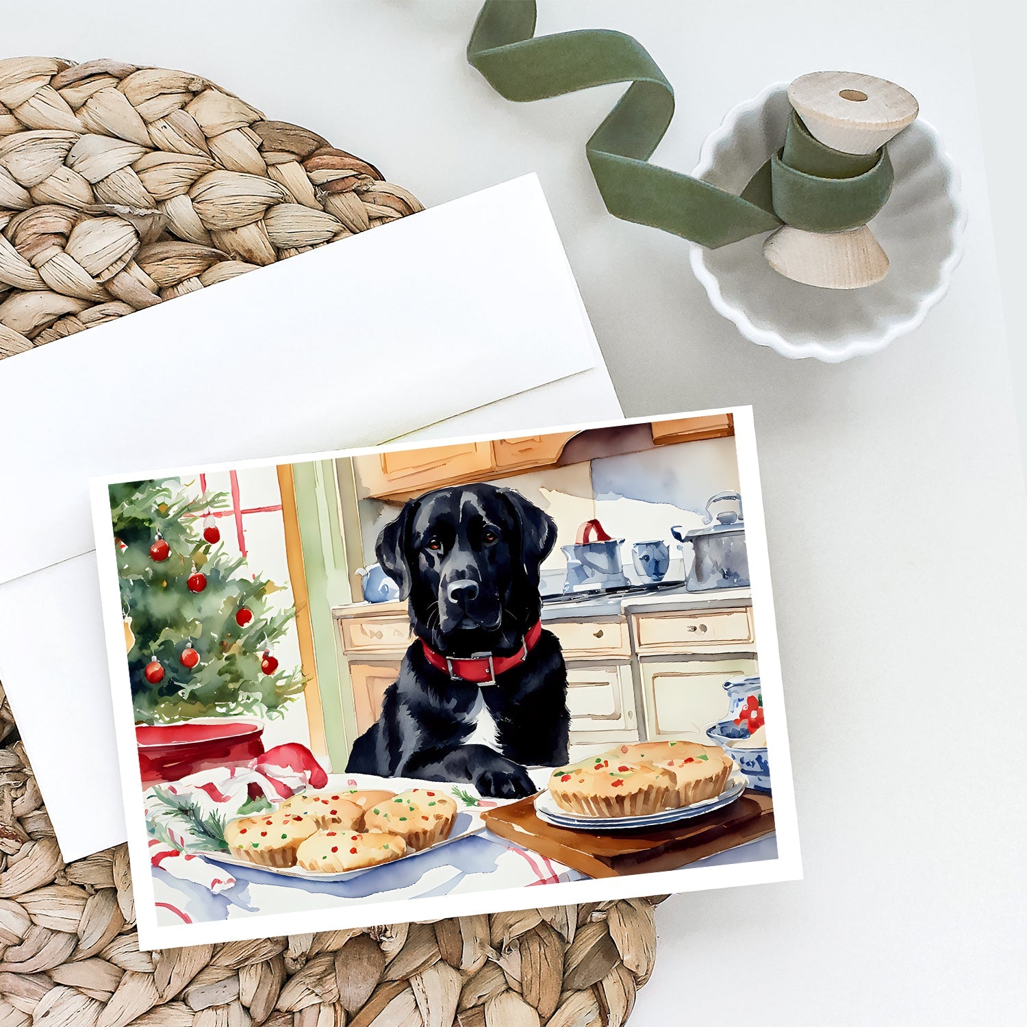 Labrador Retriever Christmas Cookies Greeting Cards Pack of 8 Blank Cards with Envelopes Whimsical A7 Size 5x7