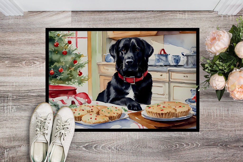 Labrador Retriever Christmas Cookies Doormat Indoor Outdoor 18H X 27W Front Door Mat Rugs for Entryway, Non Slip Washable