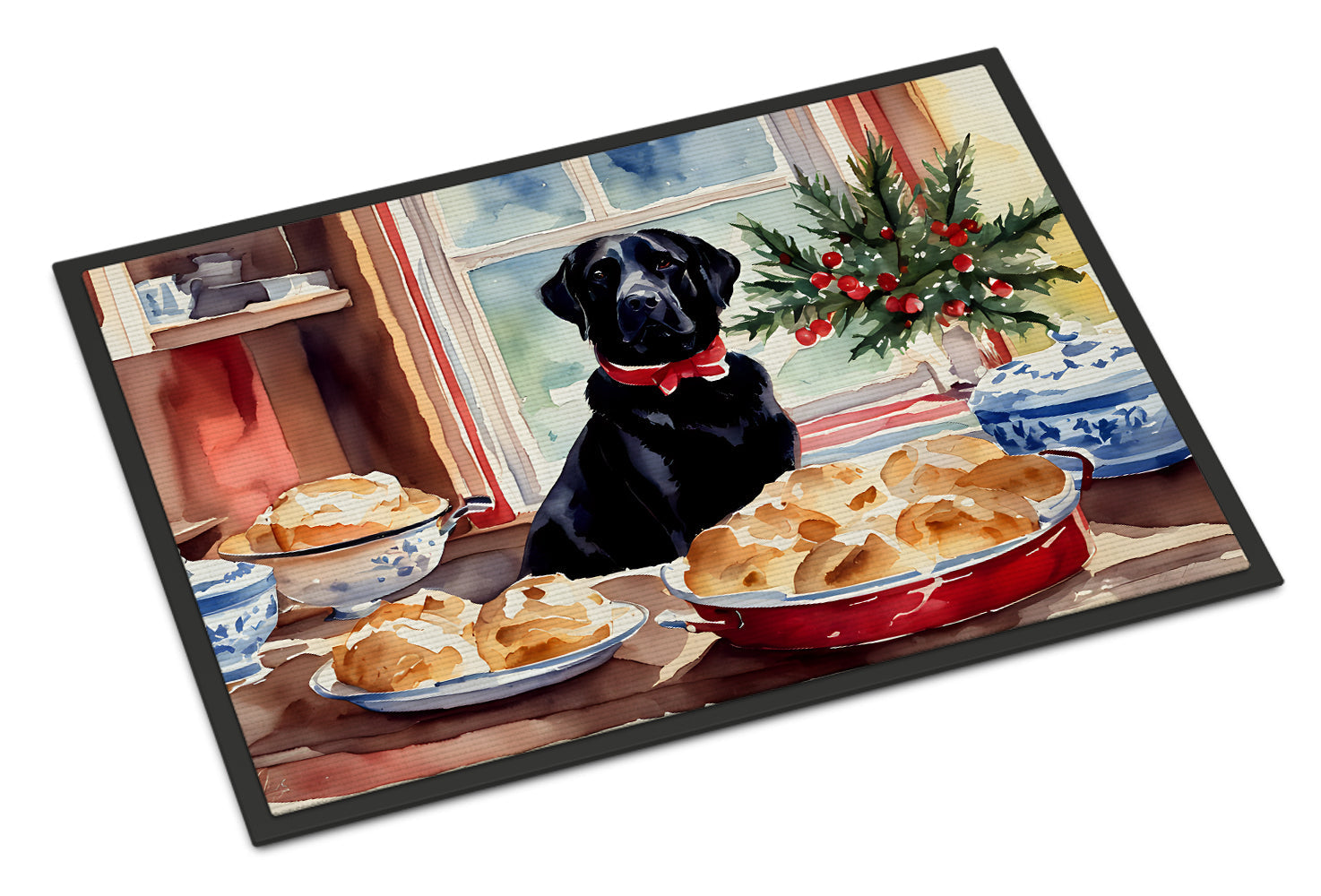 Labrador Retriever Christmas Cookies Doormat Indoor Outdoor 18H X 27W Front Door Mat Rugs for Entryway, Non Slip Washable