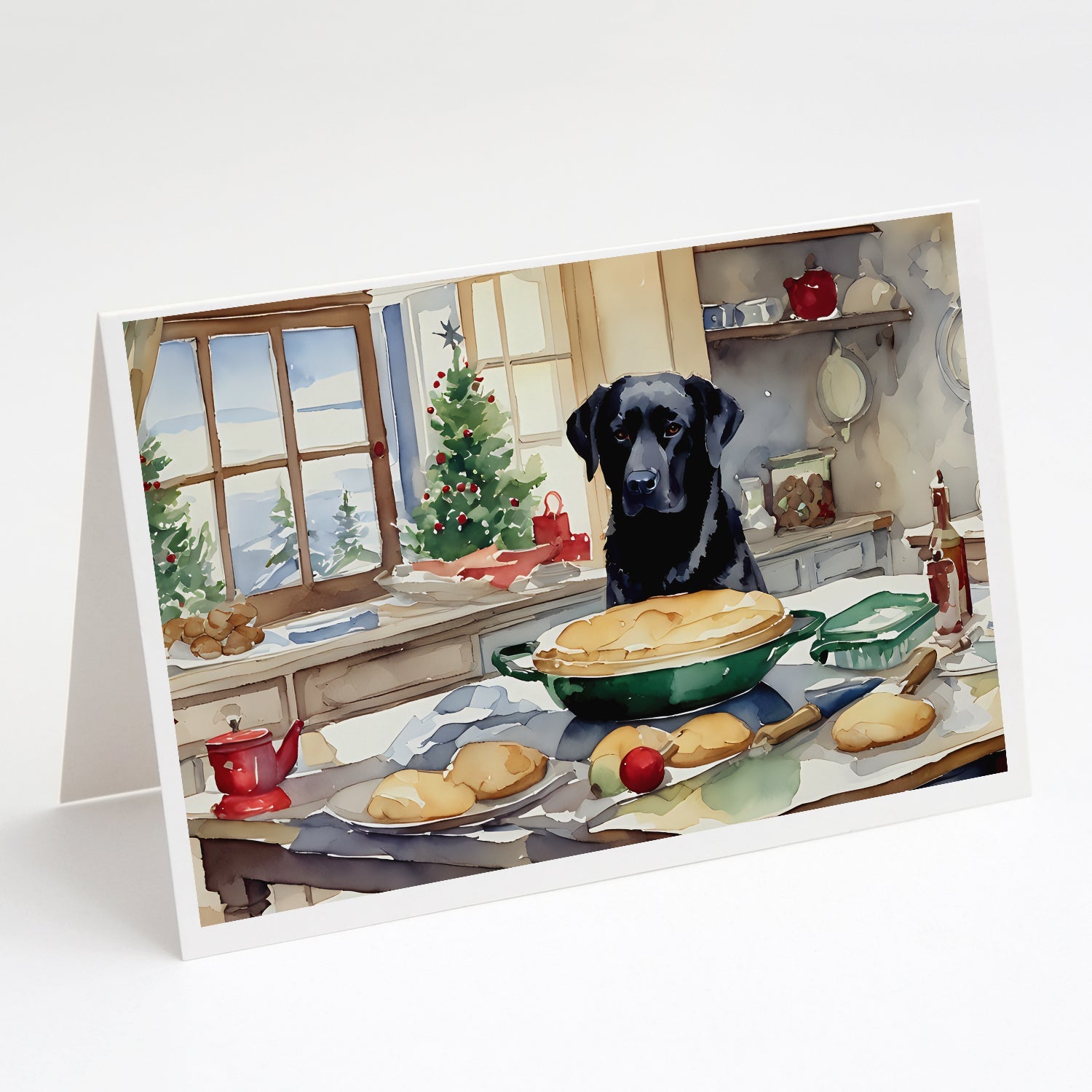 Labrador Retriever Christmas Cookies Greeting Cards Pack of 8 Blank Cards with Envelopes Whimsical A7 Size 5x7
