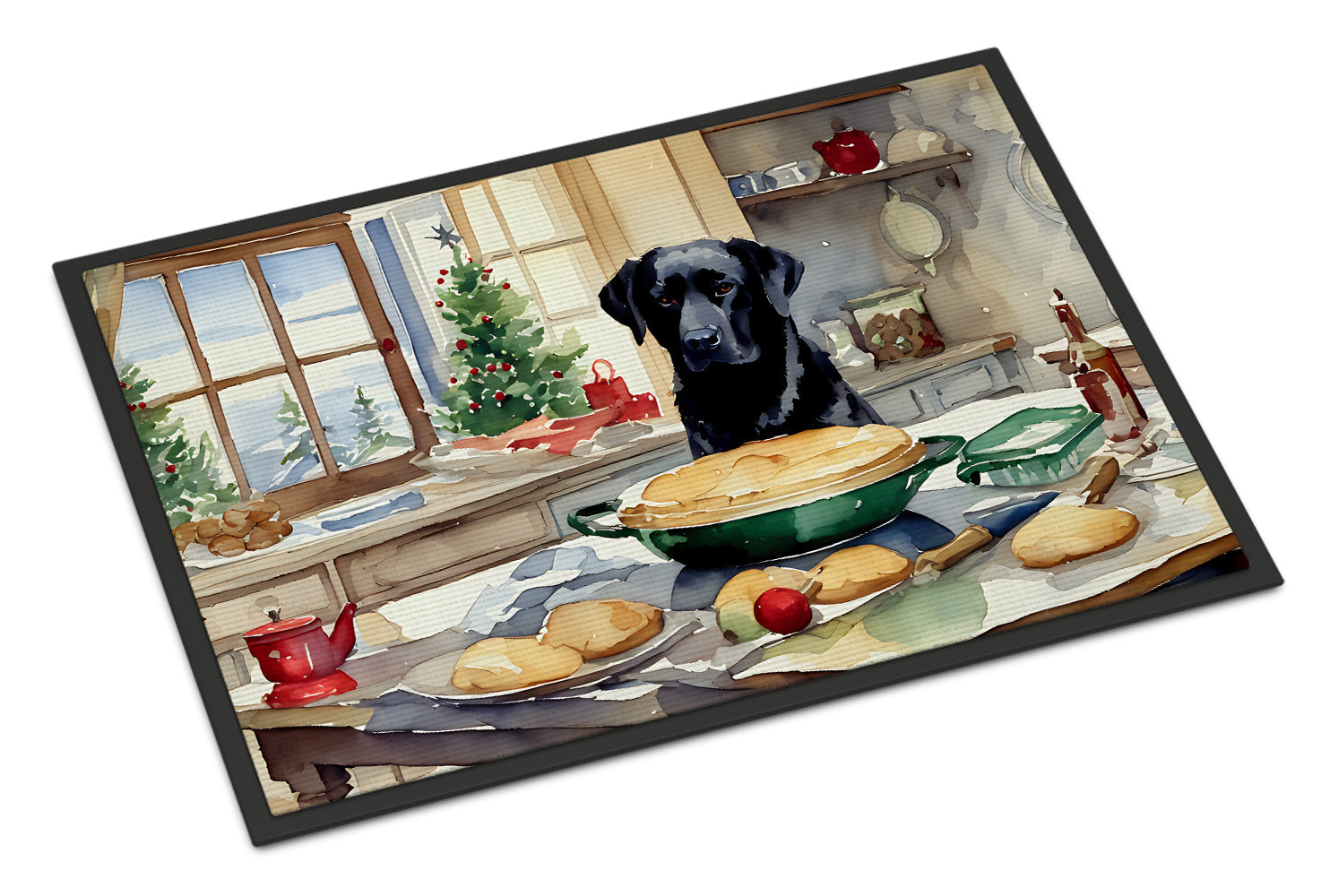 Labrador Retriever Christmas Cookies Doormat Indoor Outdoor 18H X 27W Front Door Mat Rugs for Entryway, Non Slip Washable