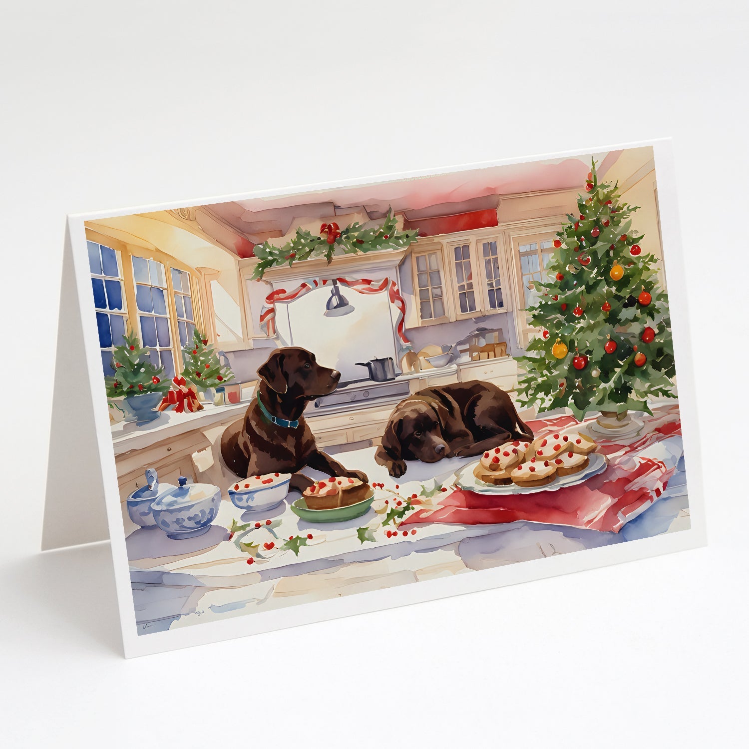Labrador Retriever Christmas Cookies Greeting Cards Pack of 8 Blank Cards with Envelopes Whimsical A7 Size 5x7