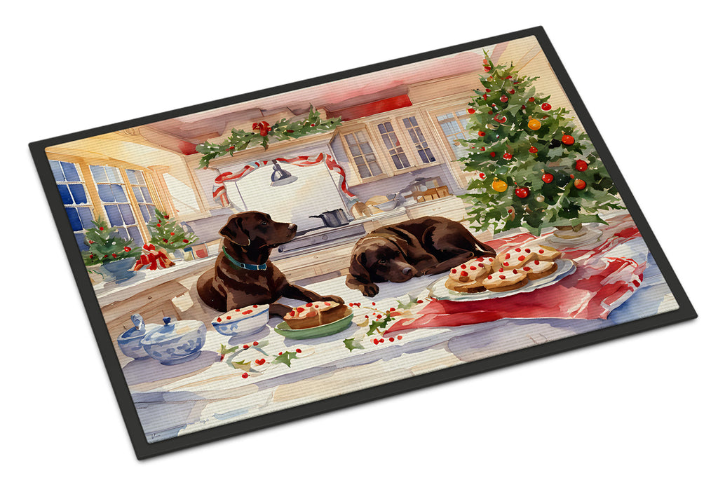 Labrador Retriever Christmas Cookies Doormat Indoor Outdoor 18H X 27W Front Door Mat Rugs for Entryway, Non Slip Washable