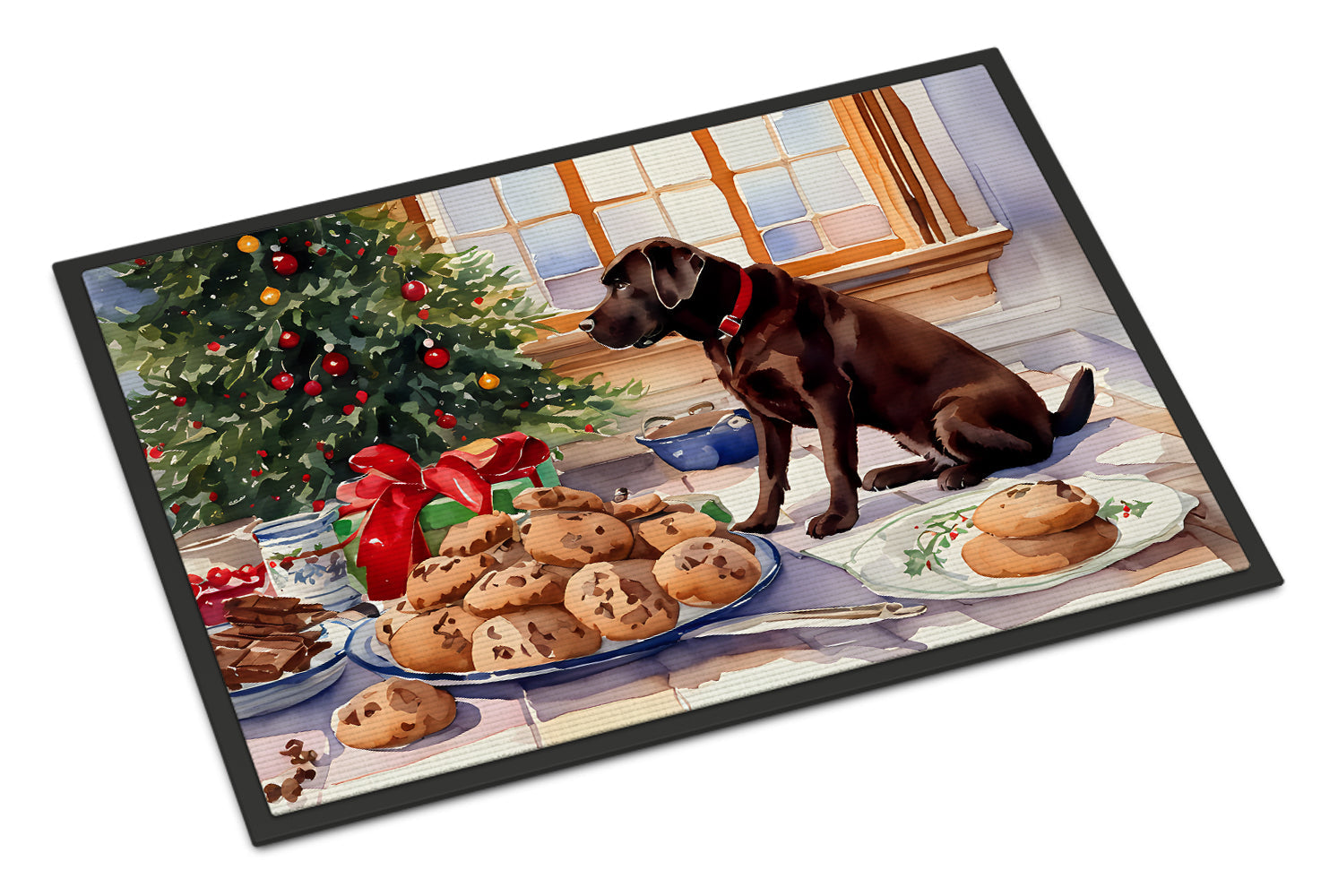 Labrador Retriever Christmas Cookies Doormat Indoor Outdoor 24H X 36W Front Door Mat Rugs for Entryway, Non Slip Washable Low Pile,