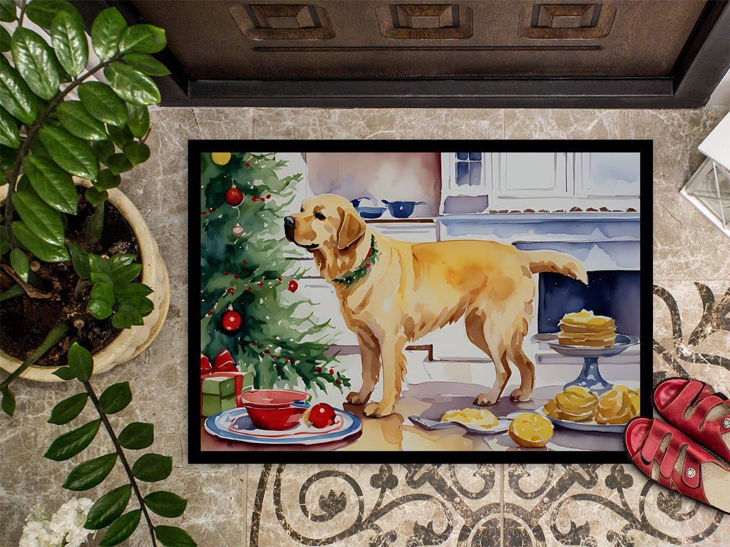 Labrador Retriever Christmas Cookies Doormat Indoor Outdoor 24H X 36W Front Door Mat Rugs for Entryway, Non Slip Washable Low Pile,