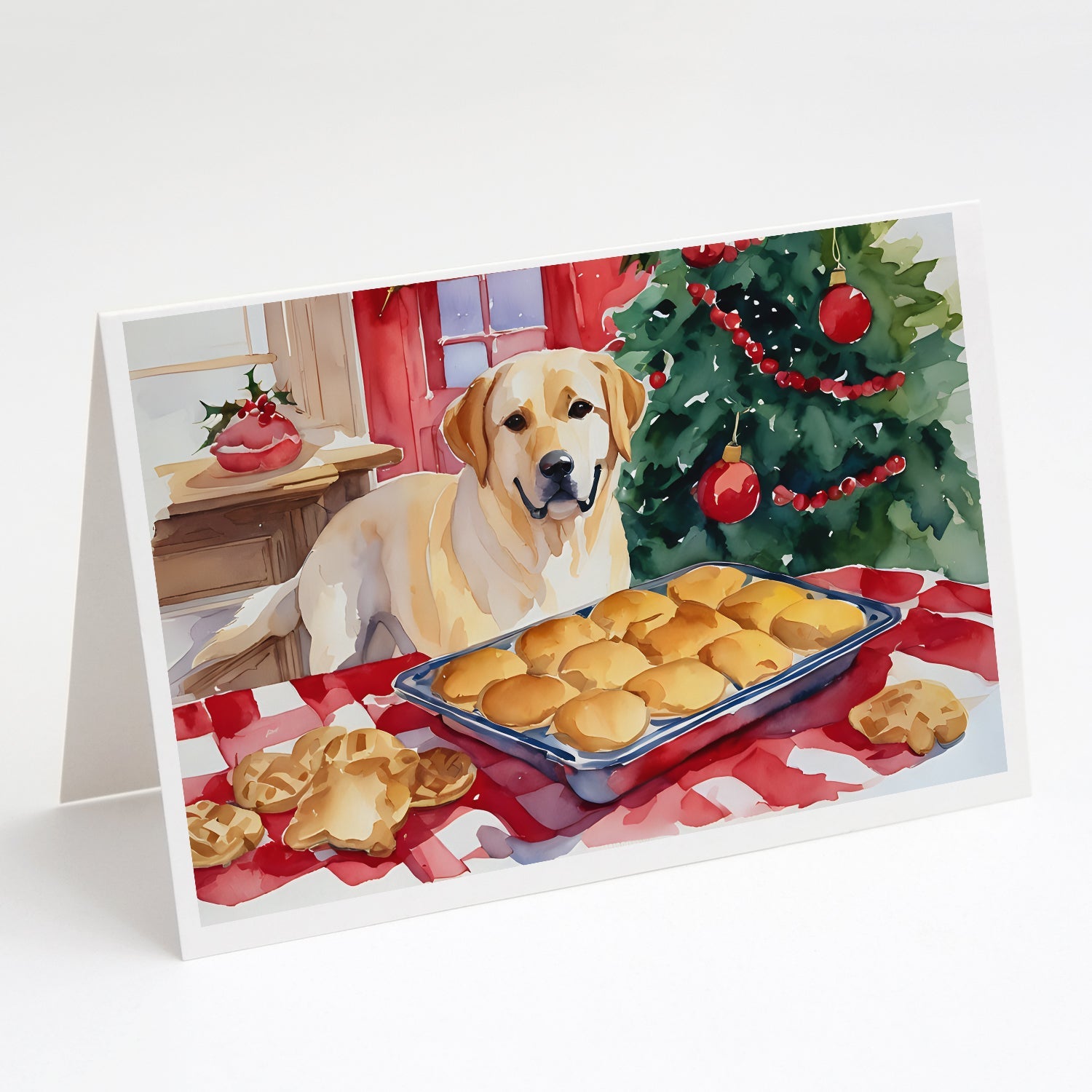 Labrador Retriever Christmas Cookies Greeting Cards Pack of 8 Blank Cards with Envelopes Whimsical A7 Size 5x7