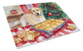 Labrador Retriever Christmas Cookies Cutting Board Tempered Glass Kitchen Cutting Surface, Heat Resistant Chopping, Non-Slip Feet, Food Prep & Serving