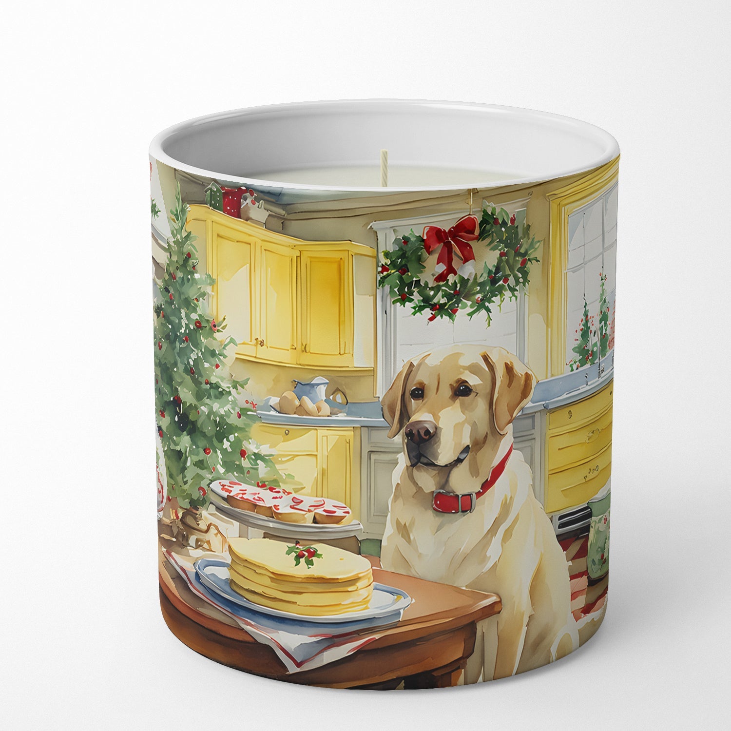 Labrador Retriever Christmas Cookies Decorative Soy Candle Nature Soy Wax Essential Oil Home Decor Ideal for Bedroom Kitchen Bath Office Gift, 10 oz