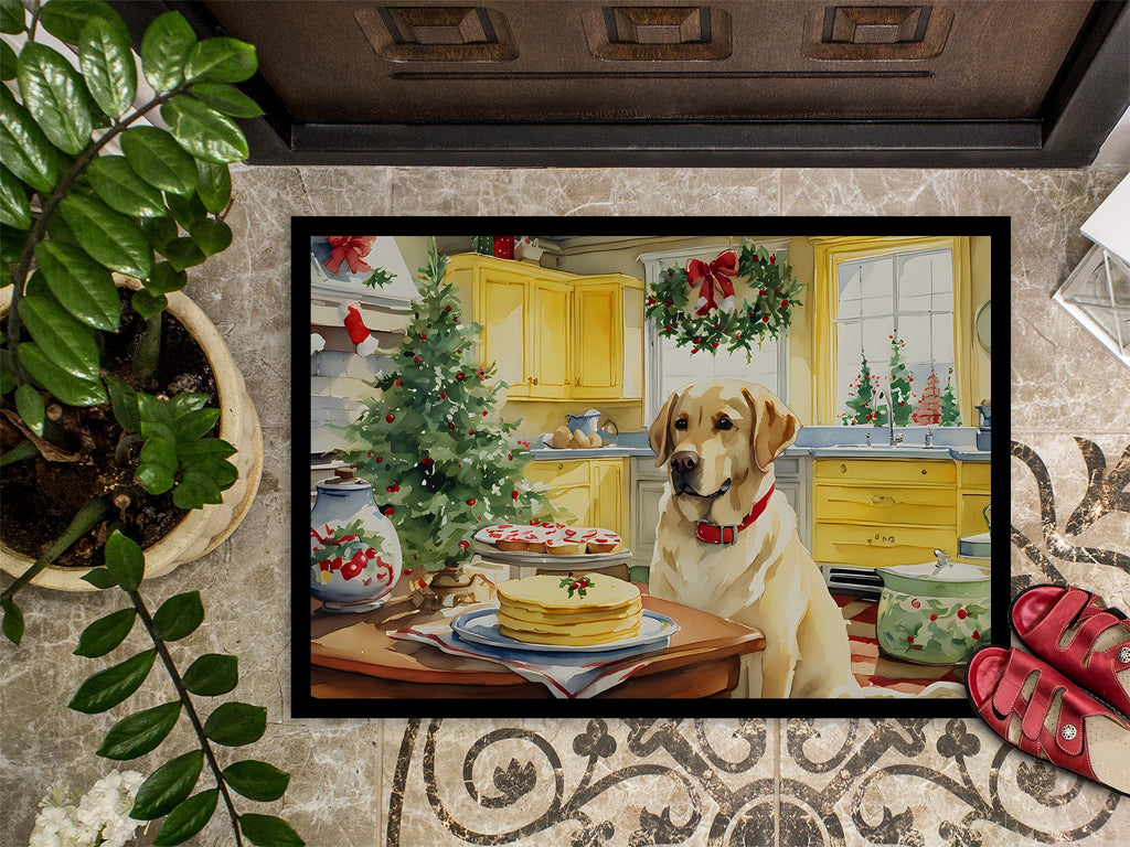 Labrador Retriever Christmas Cookies Doormat Indoor Outdoor 24H X 36W Front Door Mat Rugs for Entryway, Non Slip Washable Low Pile,