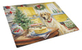 Labrador Retriever Christmas Cookies Cutting Board Tempered Glass Kitchen Cutting Surface, Heat Resistant Chopping, Non-Slip Feet, Food Prep & Serving