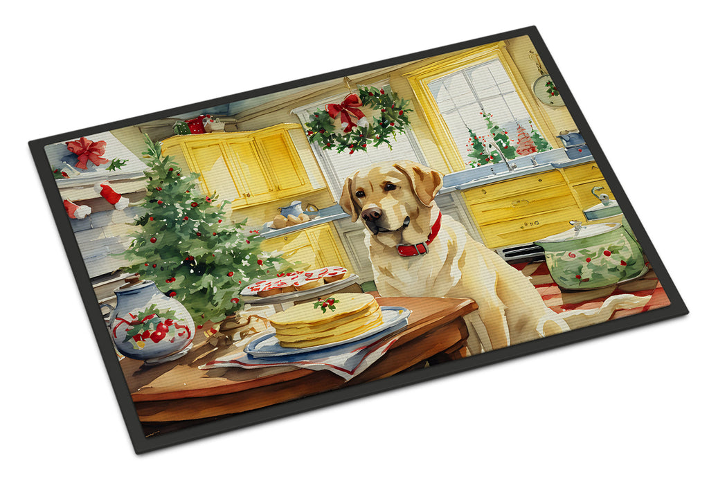 Labrador Retriever Christmas Cookies Doormat Indoor Outdoor 18H X 27W Front Door Mat Rugs for Entryway, Non Slip Washable