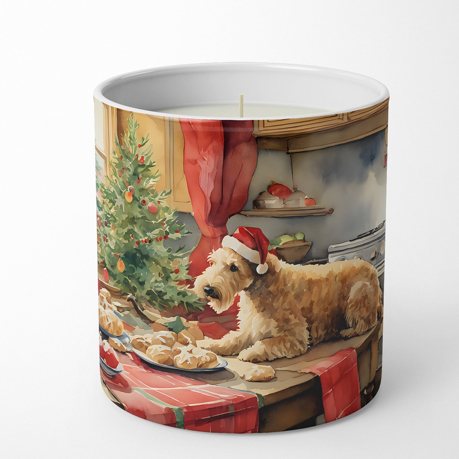 Lakeland Terrier Christmas Cookies Decorative Soy Candle Nature Soy Wax Essential Oil Home Decor Ideal for Bedroom Kitchen Bath Office Gift, 10 oz