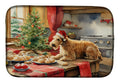 Lakeland Terrier Christmas Cookies Dish Drying Mat Absorbent Dish Drying Mat Pad for Kitchen Counter Dish Drainer Mat for Countertop, 14 x 21", Multicolor