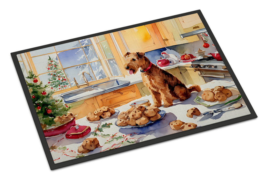 Lakeland Terrier Christmas Cookies Doormat Indoor Outdoor 18H X 27W Front Door Mat Rugs for Entryway, Non Slip Washable