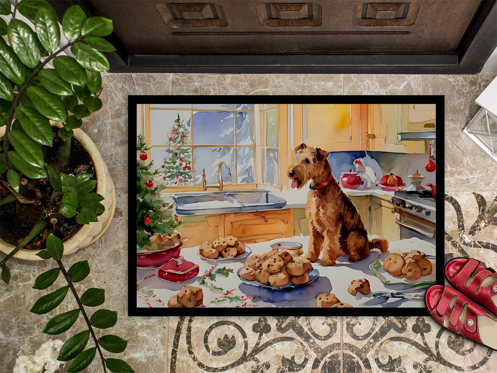 Lakeland Terrier Christmas Cookies Doormat Indoor Outdoor 18H X 27W Front Door Mat Rugs for Entryway, Non Slip Washable