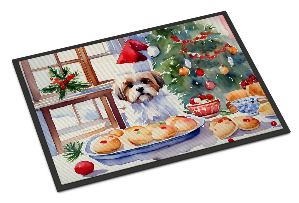 Lhasa Apso Christmas Cookies Doormat Indoor Outdoor 24H X 36W Front Door Mat Rugs for Entryway, Non Slip Washable Low Pile,