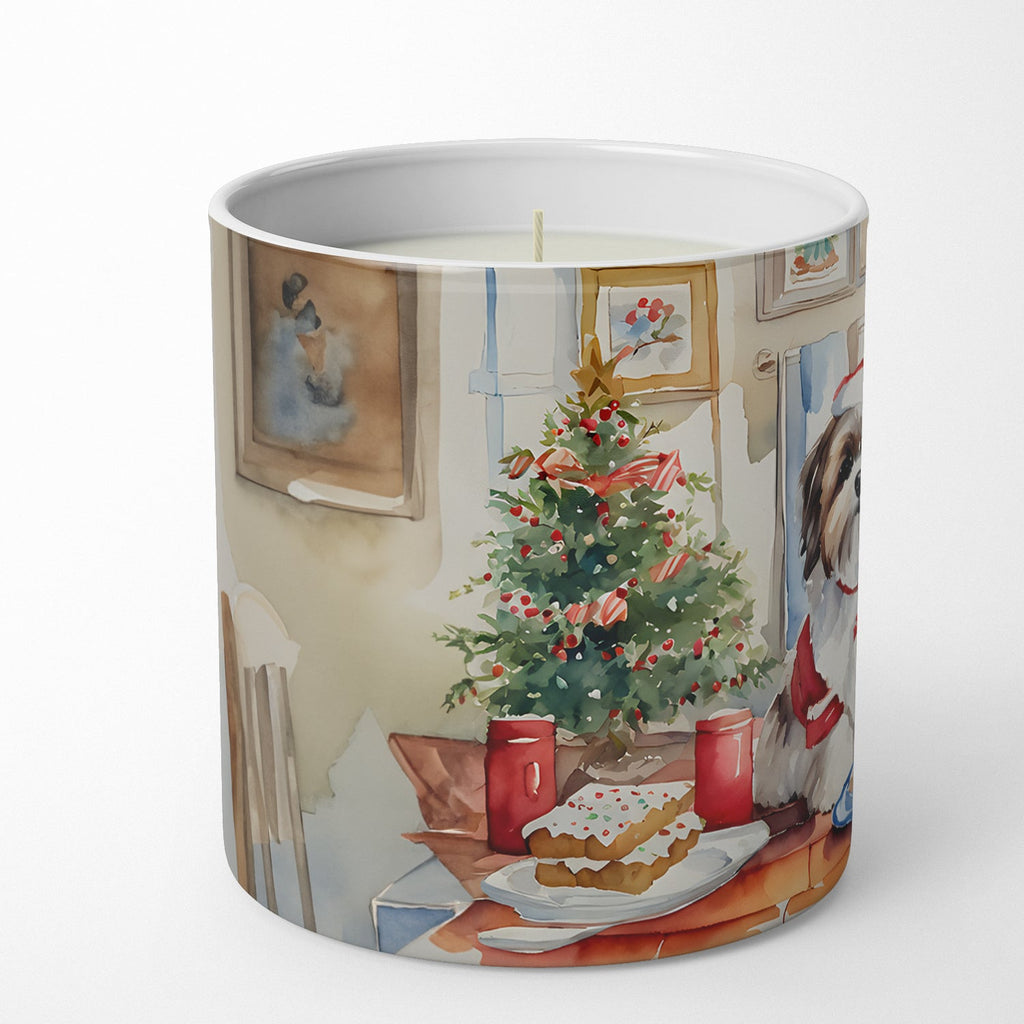 Lhasa Apso Christmas Cookies Decorative Soy Candle Nature Soy Wax Essential Oil Home Decor Ideal for Bedroom Kitchen Bath Office Gift, 10 oz