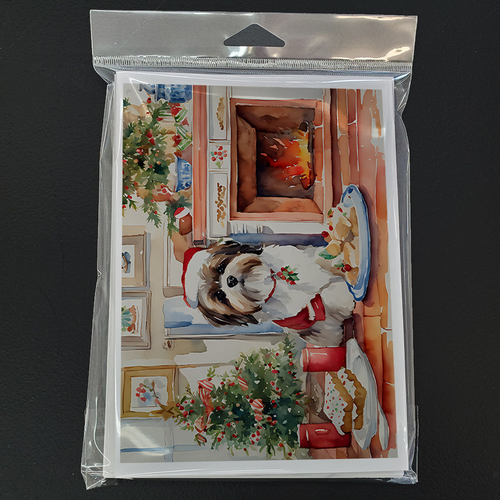 Lhasa Apso Christmas Cookies Greeting Cards Pack of 8 Blank Cards with Envelopes Whimsical A7 Size 5x7