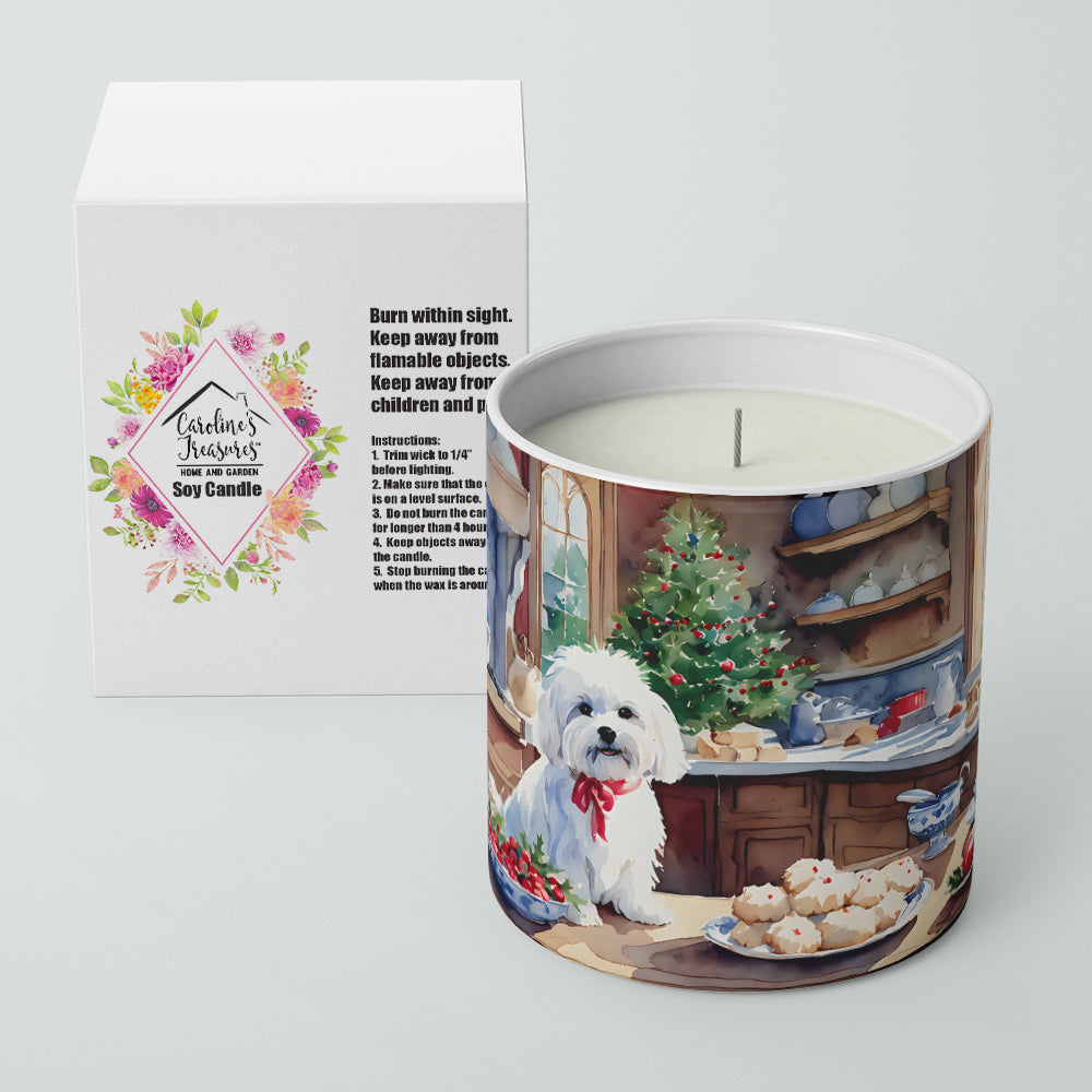 Maltese Christmas Cookies Decorative Soy Candle Nature Soy Wax Essential Oil Home Decor Ideal for Bedroom Kitchen Bath Office Gift, 10 oz